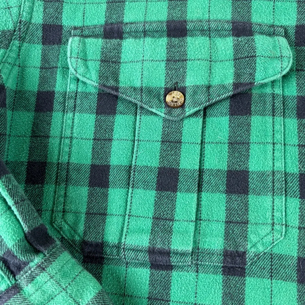 CC Filson 850 Shirt X-Large  Green Plaid Flannel Heavy Cotton Fishing Guide - Picture 5 of 10